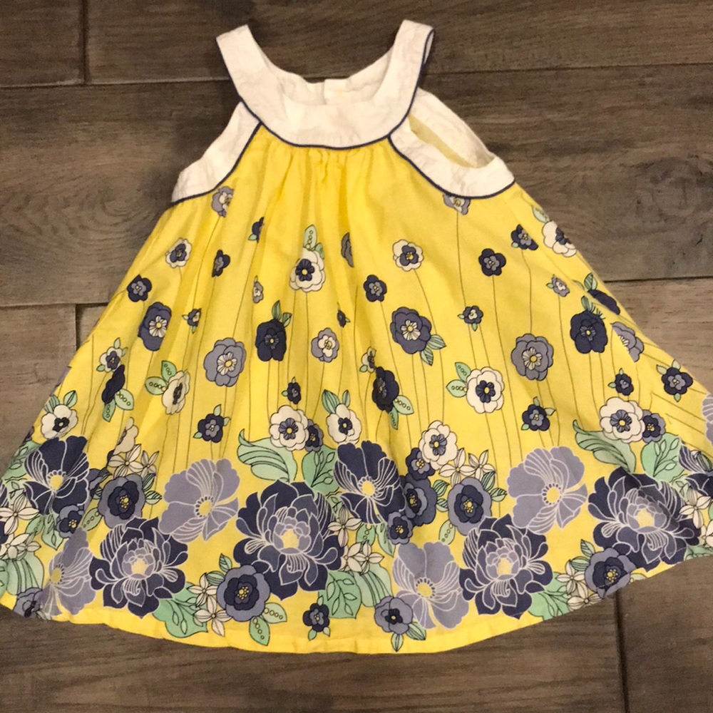 Pumpkin Patch Girls Yellow Floral Dress Sz 2T